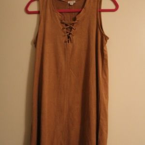 Eyeshadow Tan Faux Suede Dress